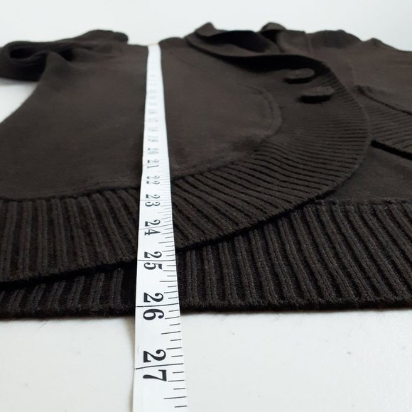 Brown Wool Double Collar Cocoon Cardigan - Picture 10 of 13